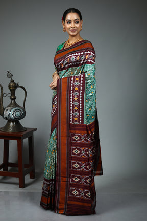 Green Ikkat Saree