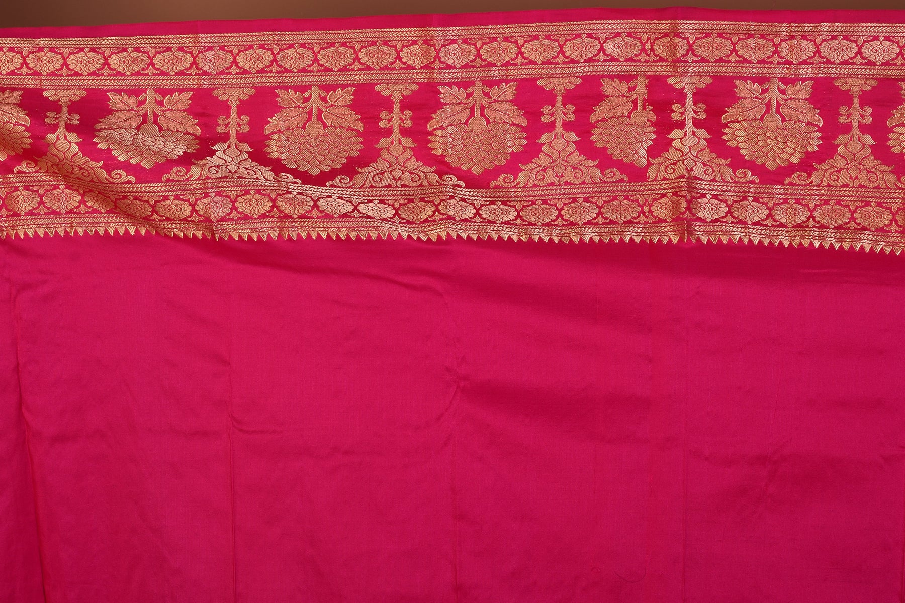 Green Pure Kanjivaram Saree with Magenta Borders - Keya Seth Exclusive