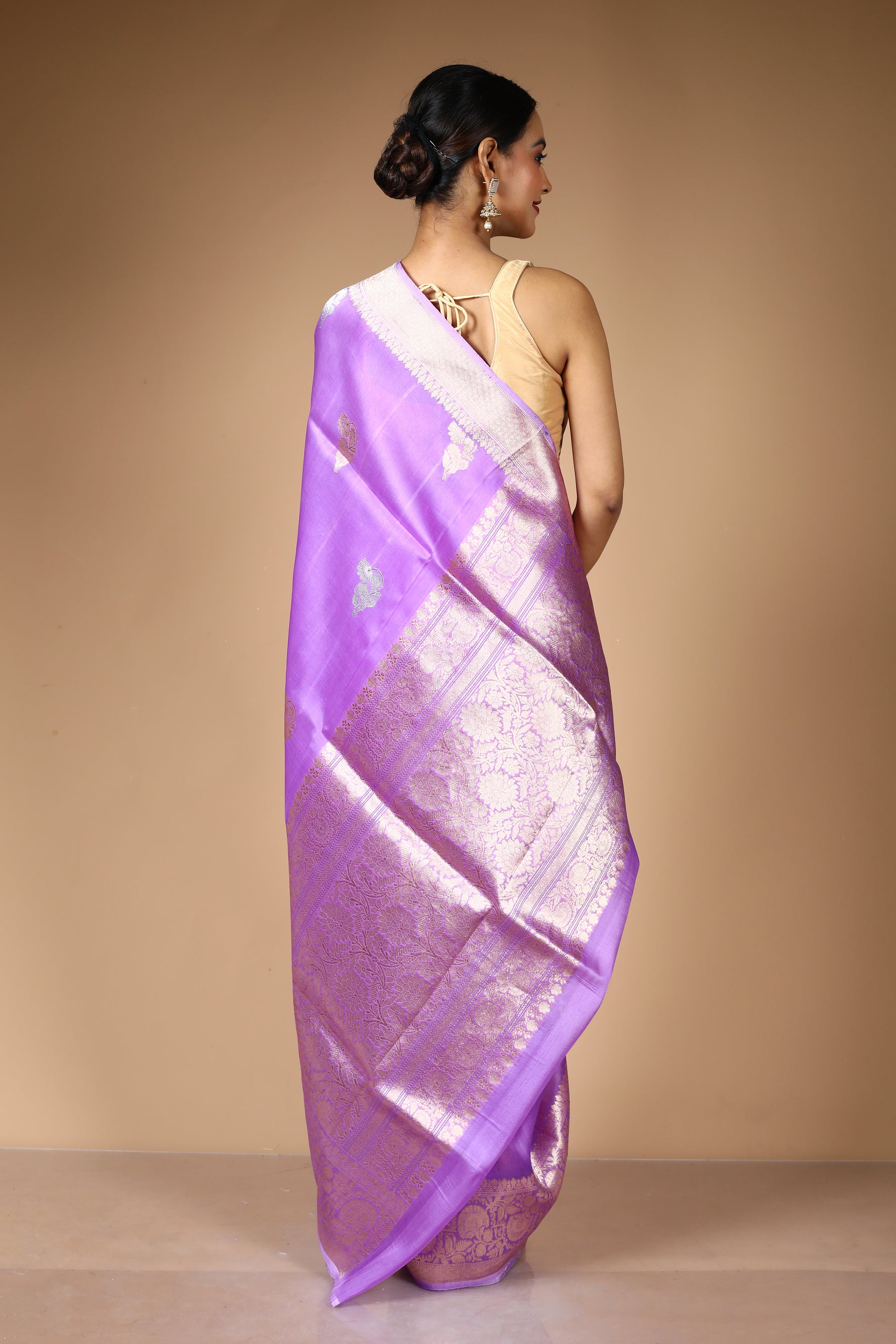 Purple Pure Kora Saree
