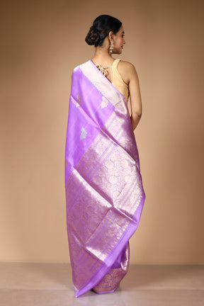 Purple Pure Kora Saree