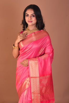 Pink Blended Katan Silk Saree
