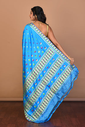 Blue Pure Silk Saree with Blouse Piece - Keya Seth Exclusive