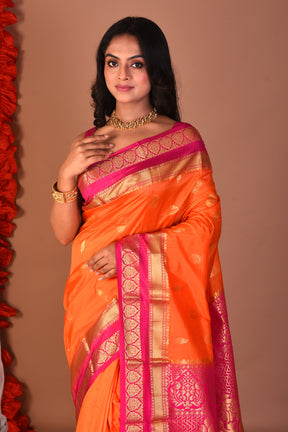 Orange Pure Kanjivaram Silk Saree - Keya Seth Exclusive