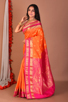 Orange Pure Kanjivaram Silk Saree - Keya Seth Exclusive