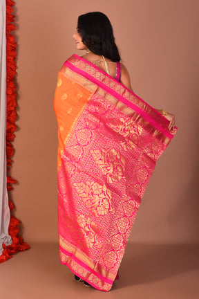 Orange Pure Kanjivaram Silk Saree - Keya Seth Exclusive