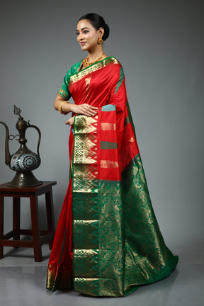 Red Pure Kanjivaram Silk Saree
