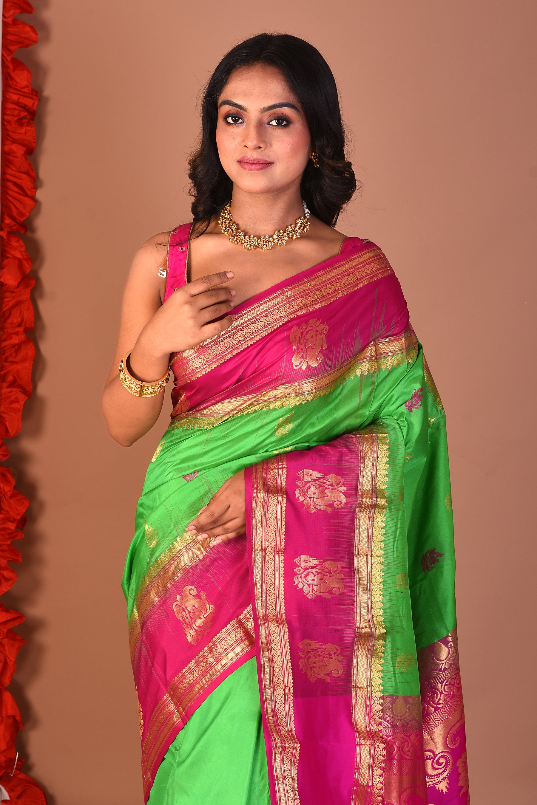 Green Pure Kanjivaram Silk Saree - Keya Seth Exclusive