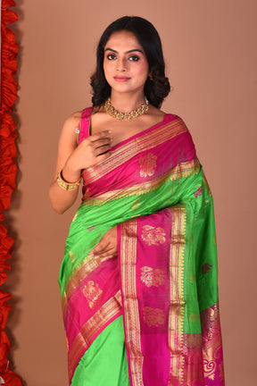Green Pure Kanjivaram Silk Saree - Keya Seth Exclusive