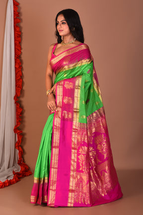 Green Pure Kanjivaram Silk Saree - Keya Seth Exclusive