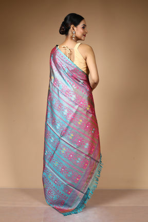 Dual Tone Grey Tussar Saree