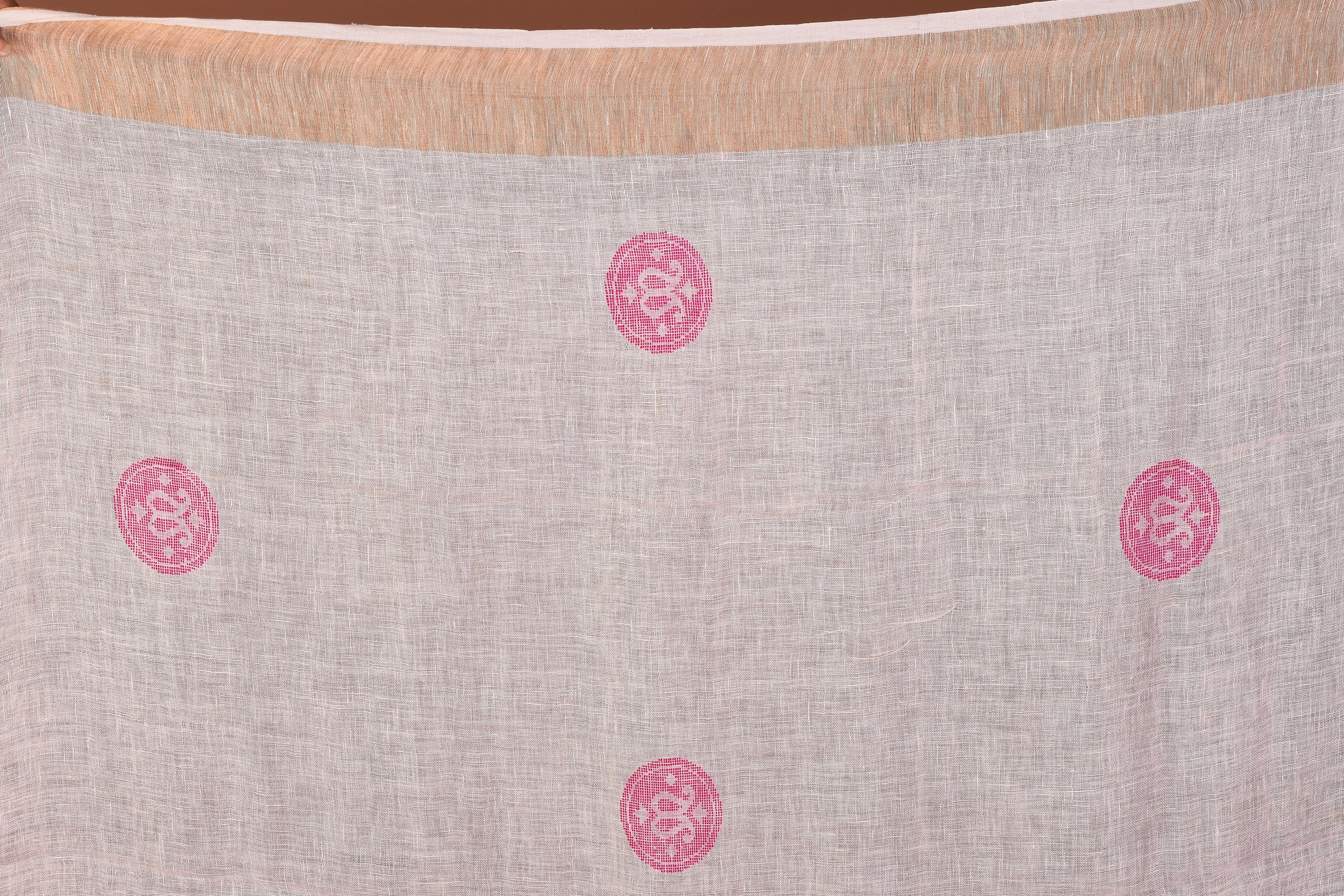 White Blended Linen Saree - Keya Seth Exclusive