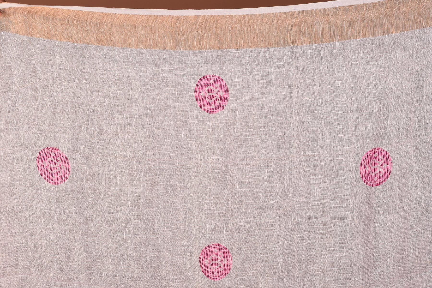 White Blended Linen Saree - Keya Seth Exclusive