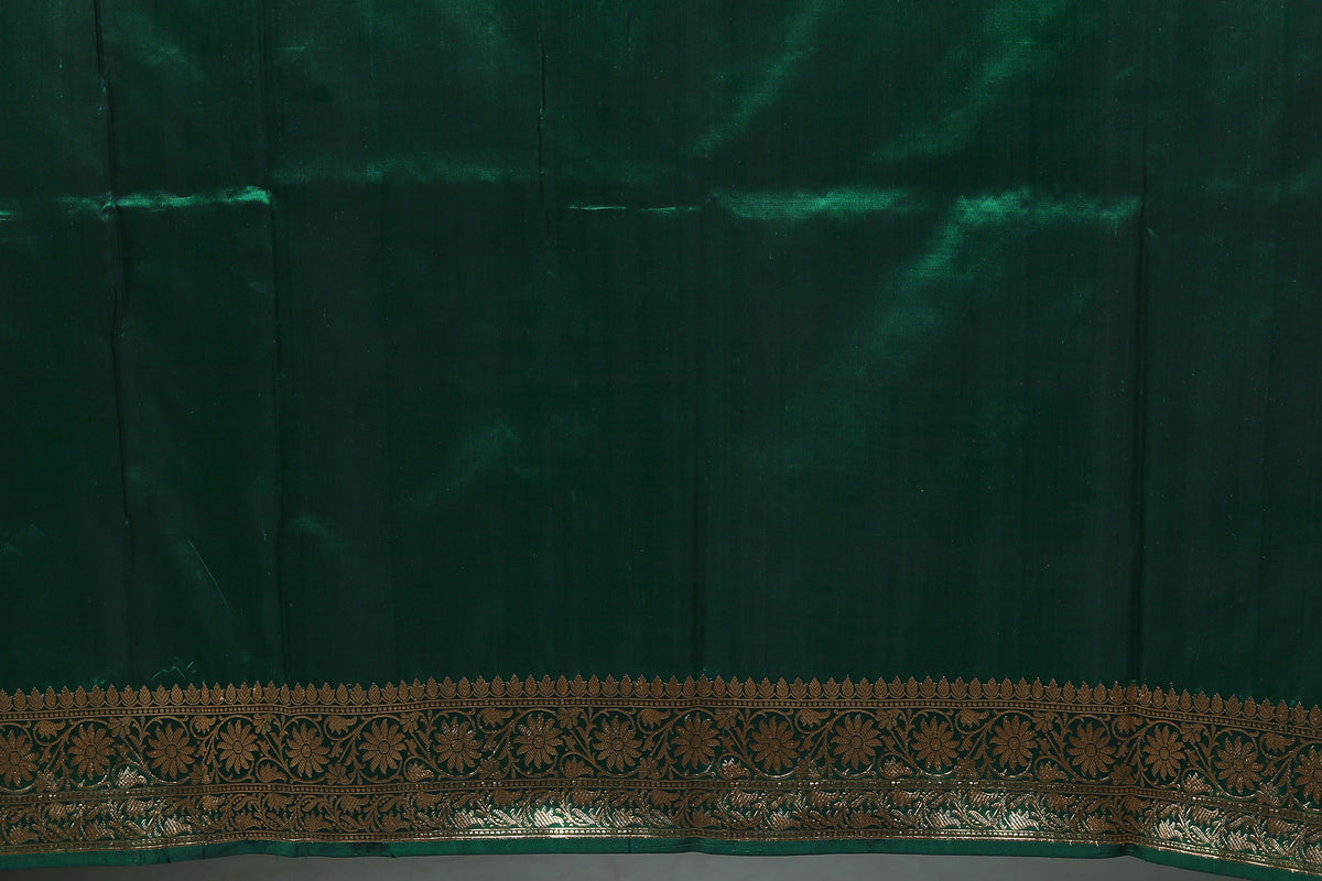 Bottle Green Pure Katan Saree