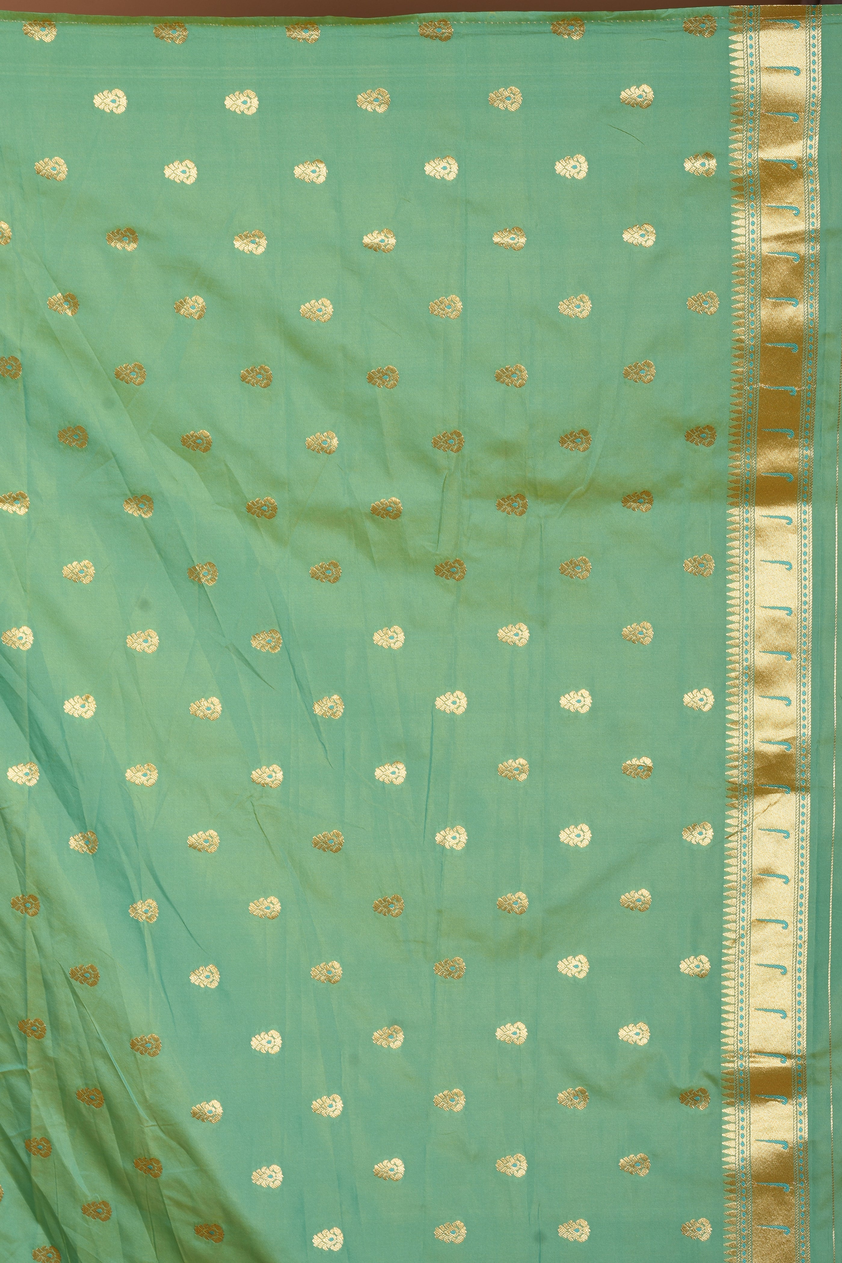 Sea Green Blended Paithani Saree with Golden Zari - Keya Seth Exclusive