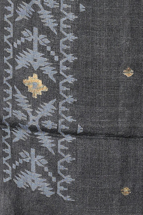 Black Pure Tussar Saree
