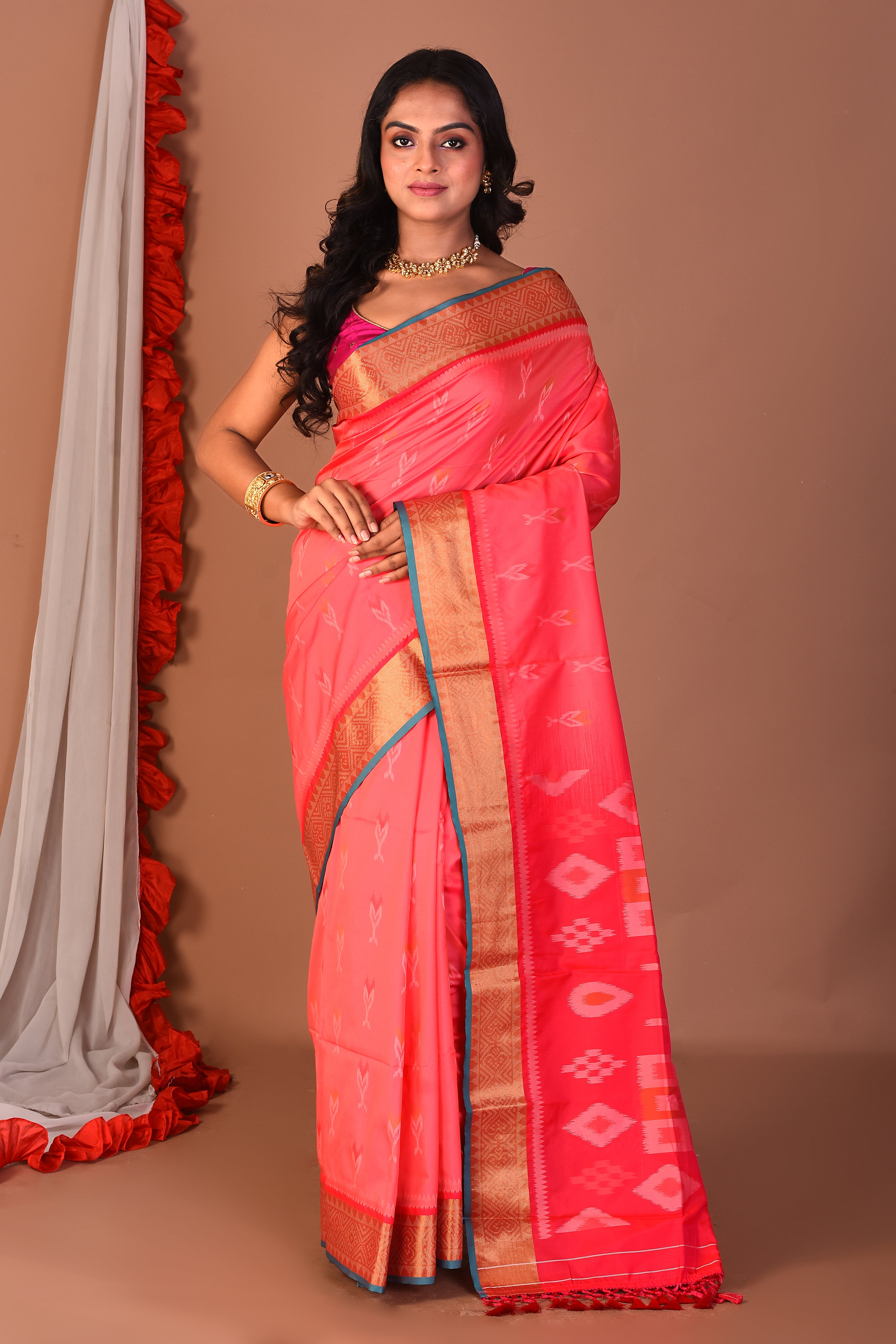 Pink Blended Bangalore Silk Saree - Keya Seth Exclusive
