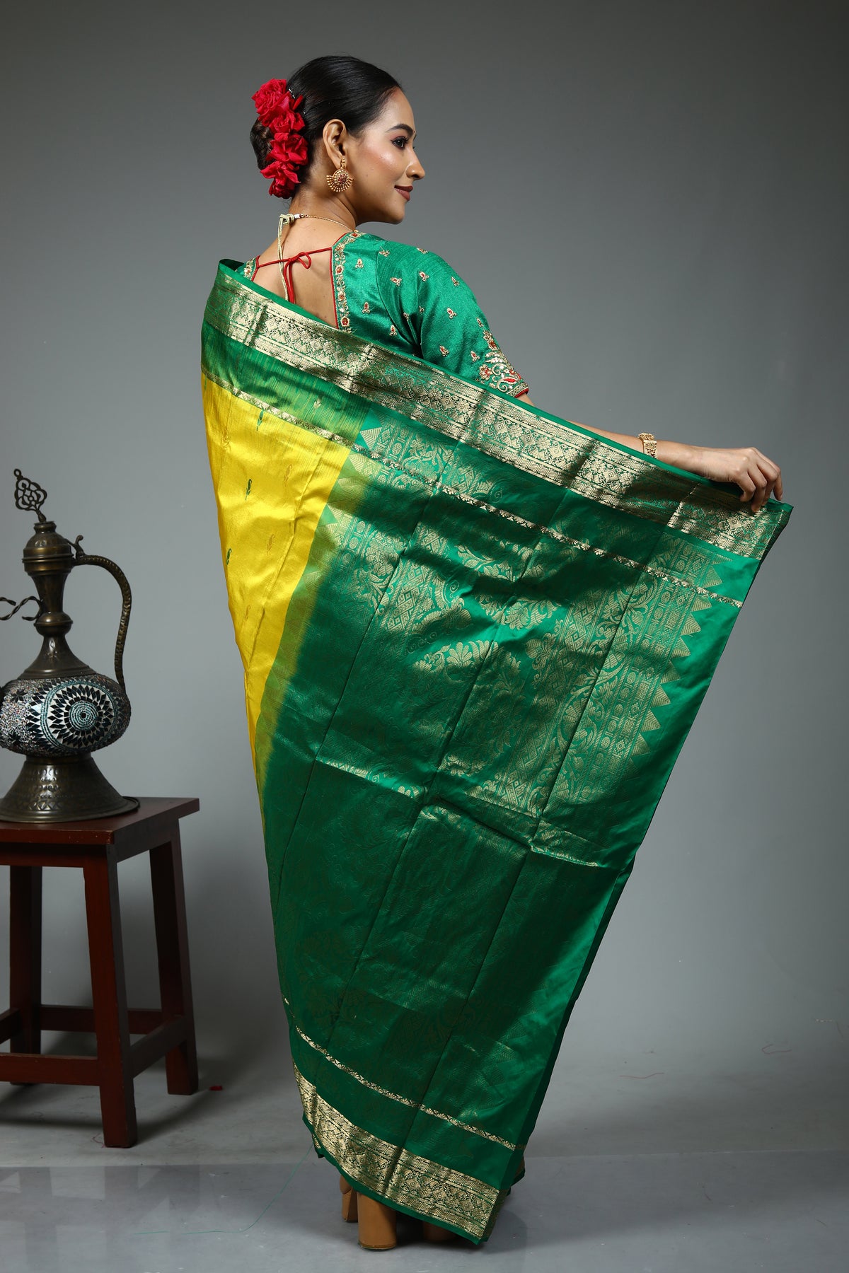 Yellow Pure Kanjivaram Silk Saree