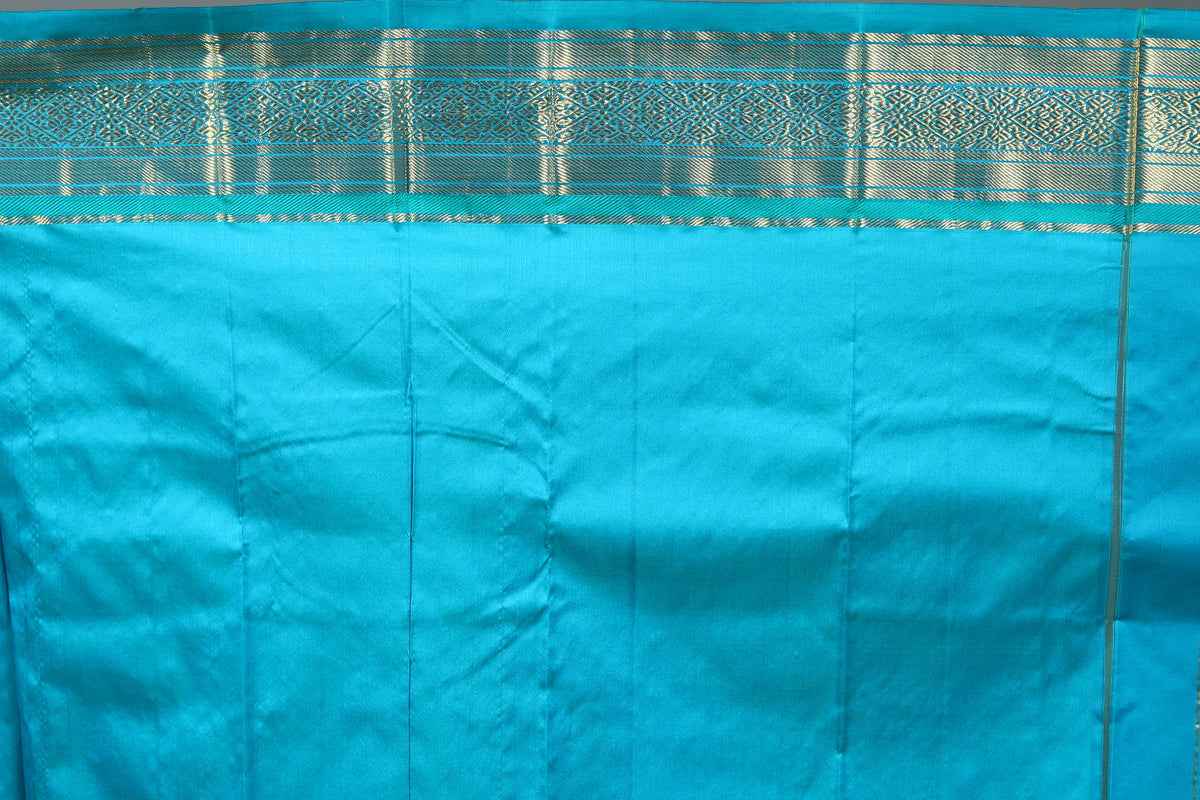 Blue Pure Kanjivaram Silk Saree