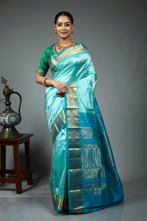 Blue Pure Kanjivaram Silk Saree