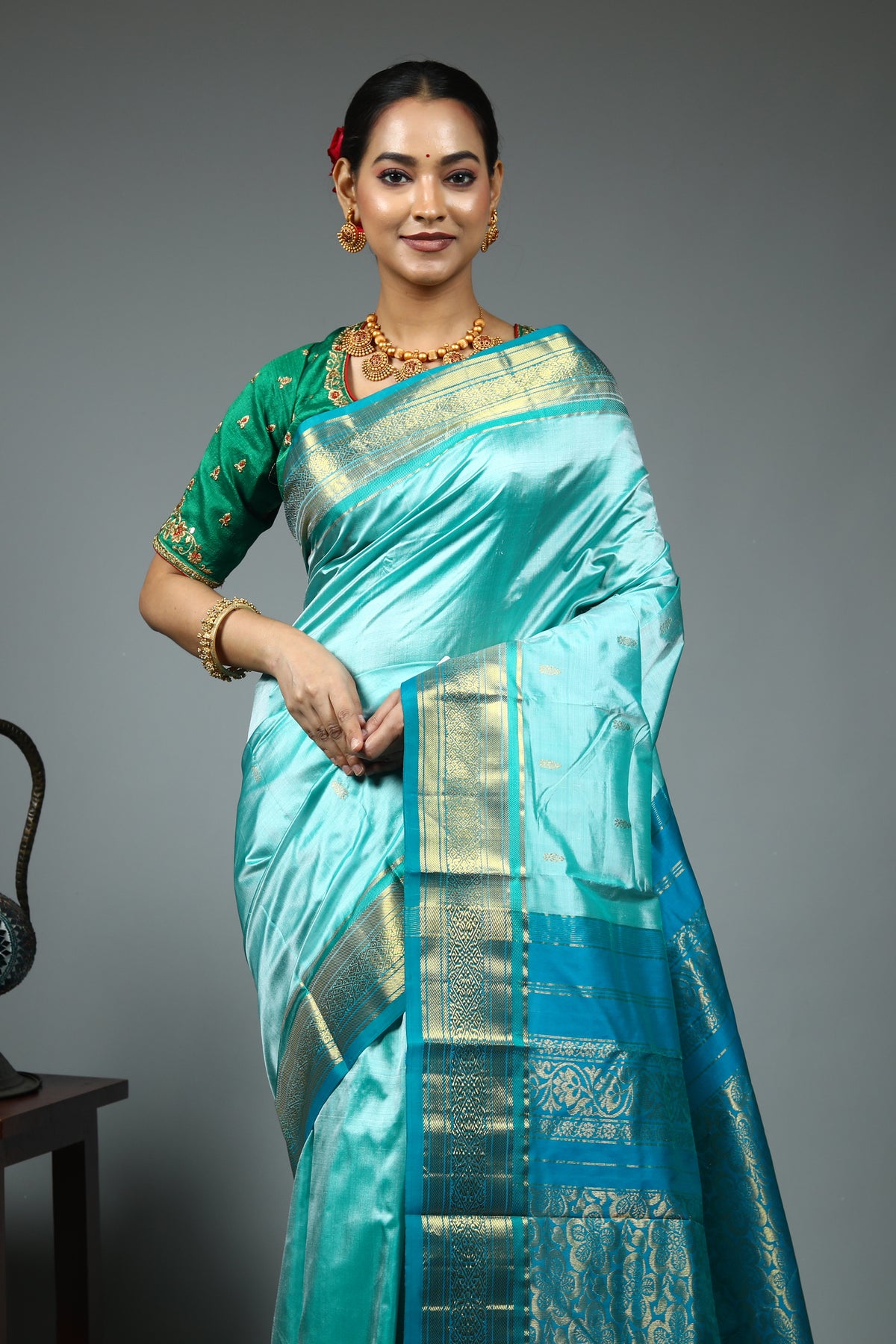 Blue Pure Kanjivaram Silk Saree