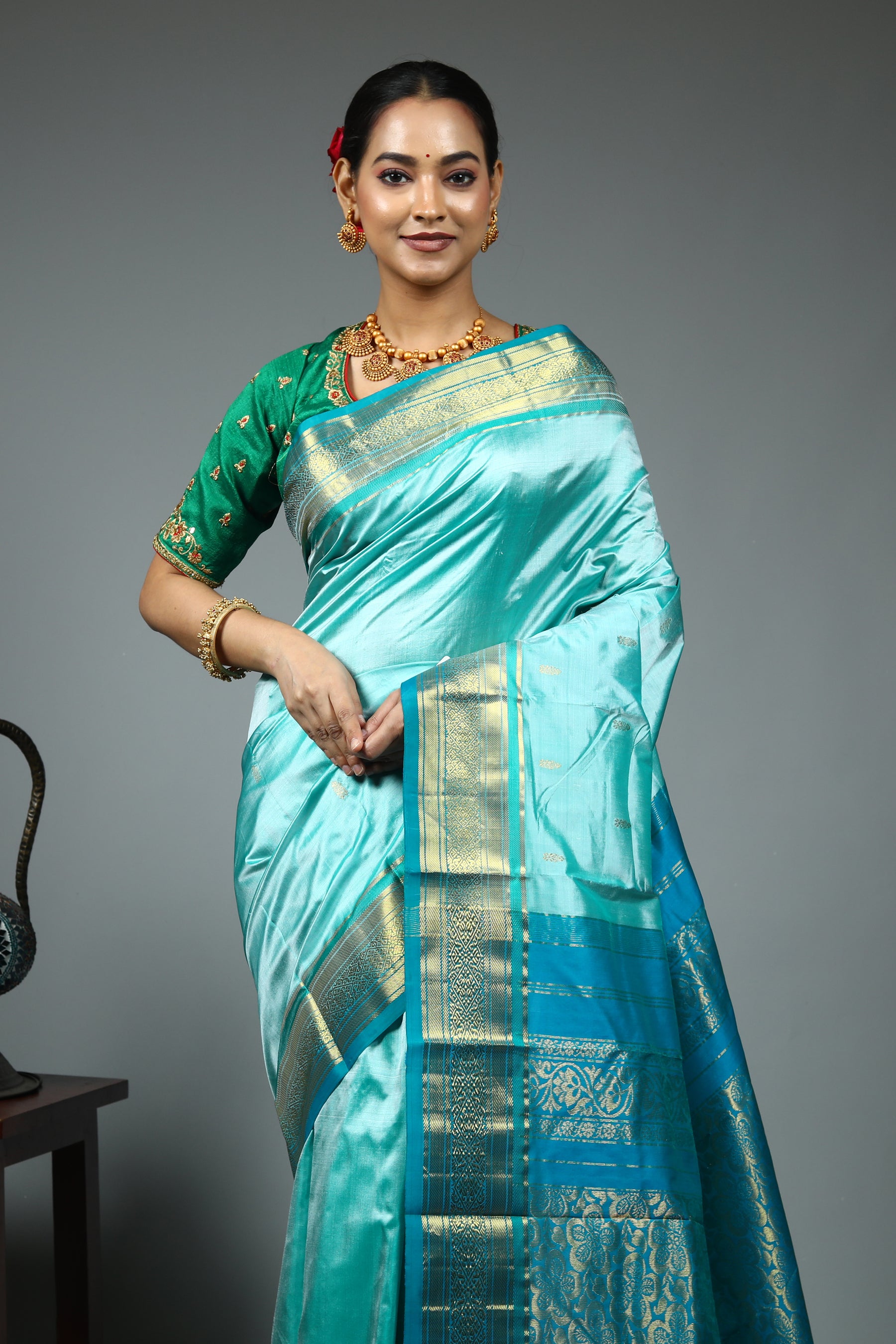 Blue Pure Kanjivaram Silk Saree