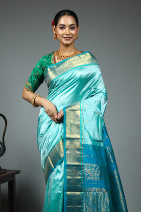 Blue Pure Kanjivaram Silk Saree