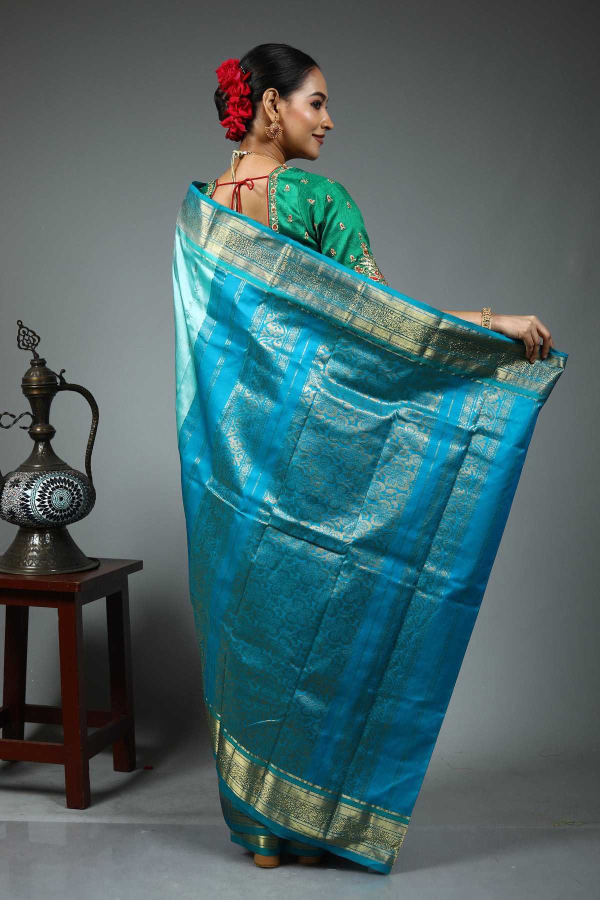 Blue Pure Kanjivaram Silk Saree