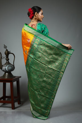 Mustard Pure Bomkai Saree