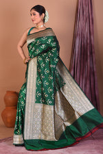 Load image into Gallery viewer, Green Pure Katan Saree with Golden Zari - Keya Seth Exclusive
