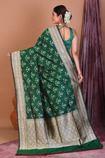 Load image into Gallery viewer, Green Pure Katan Saree with Golden Zari - Keya Seth Exclusive
