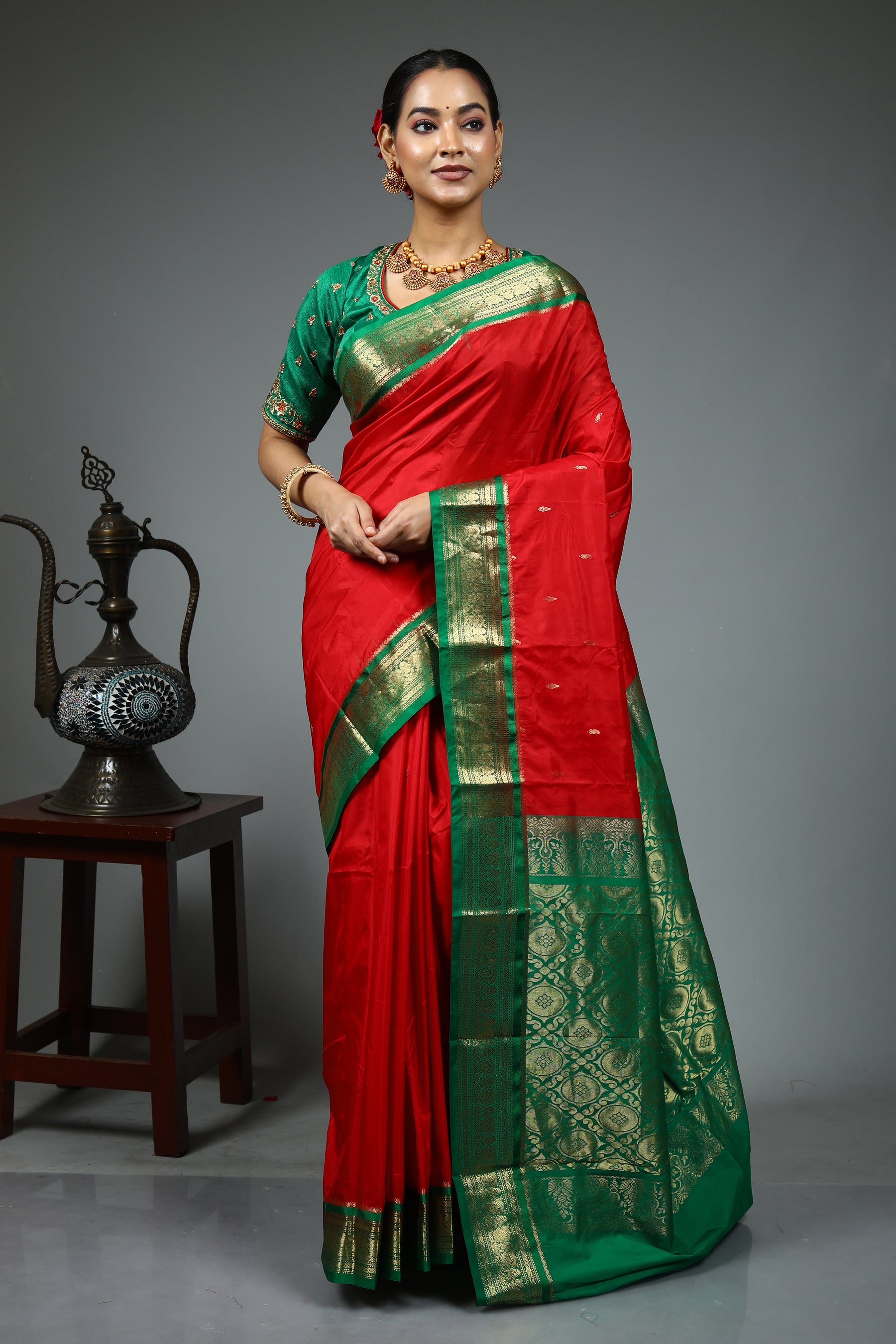 Red Pure Kanjivaram Silk Saree