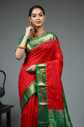 Red Pure Kanjivaram Silk Saree