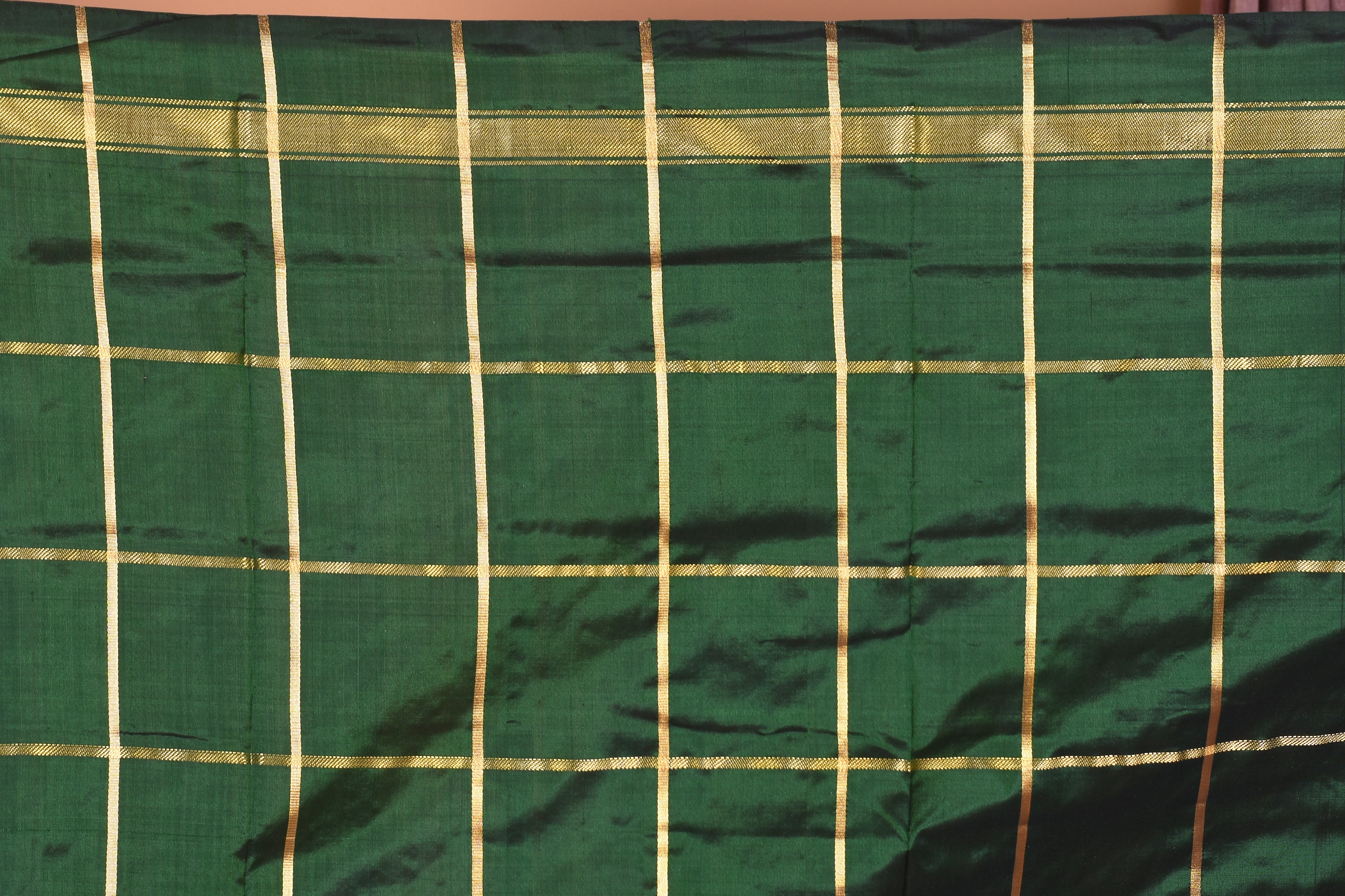 Checkered Green & Yellow Pure Ikkat Saree - Keya Seth Exclusive