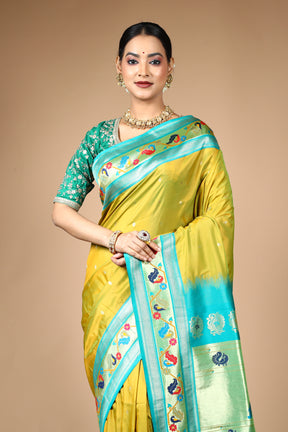 Green Blended Art Silk Saree