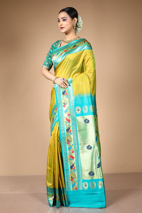 Green Blended Art Silk Saree