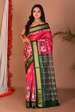 Pink Pure Ikkat Silk Saree - Keya Seth Exclusive
