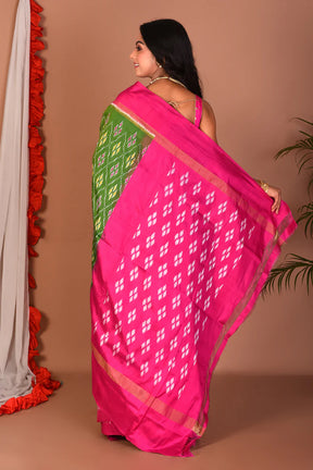 Green Pure Ikkat Silk Saree - Keya Seth Exclusive