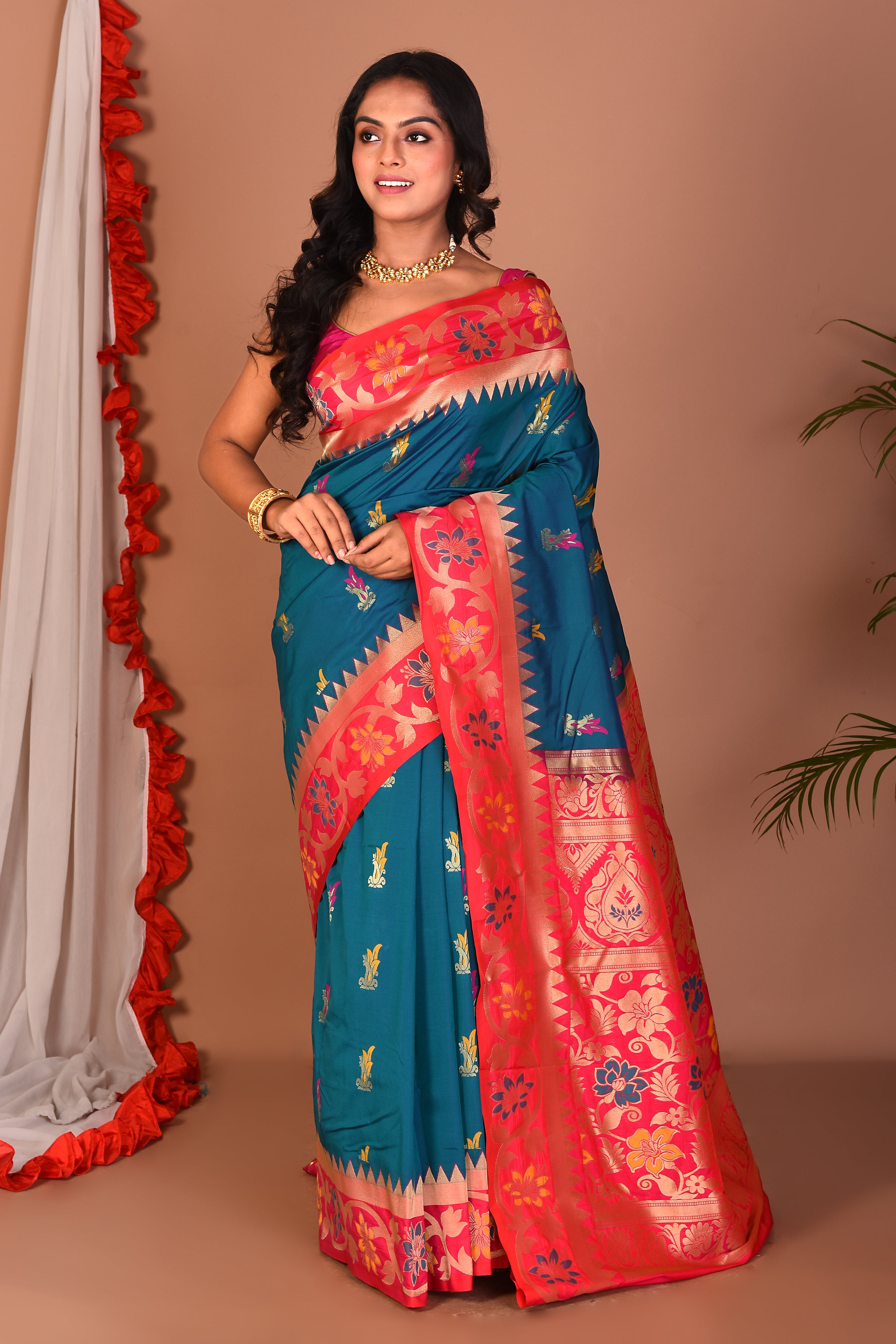 Rama Green Blended Paithani Silk Saree - Keya Seth Exclusive