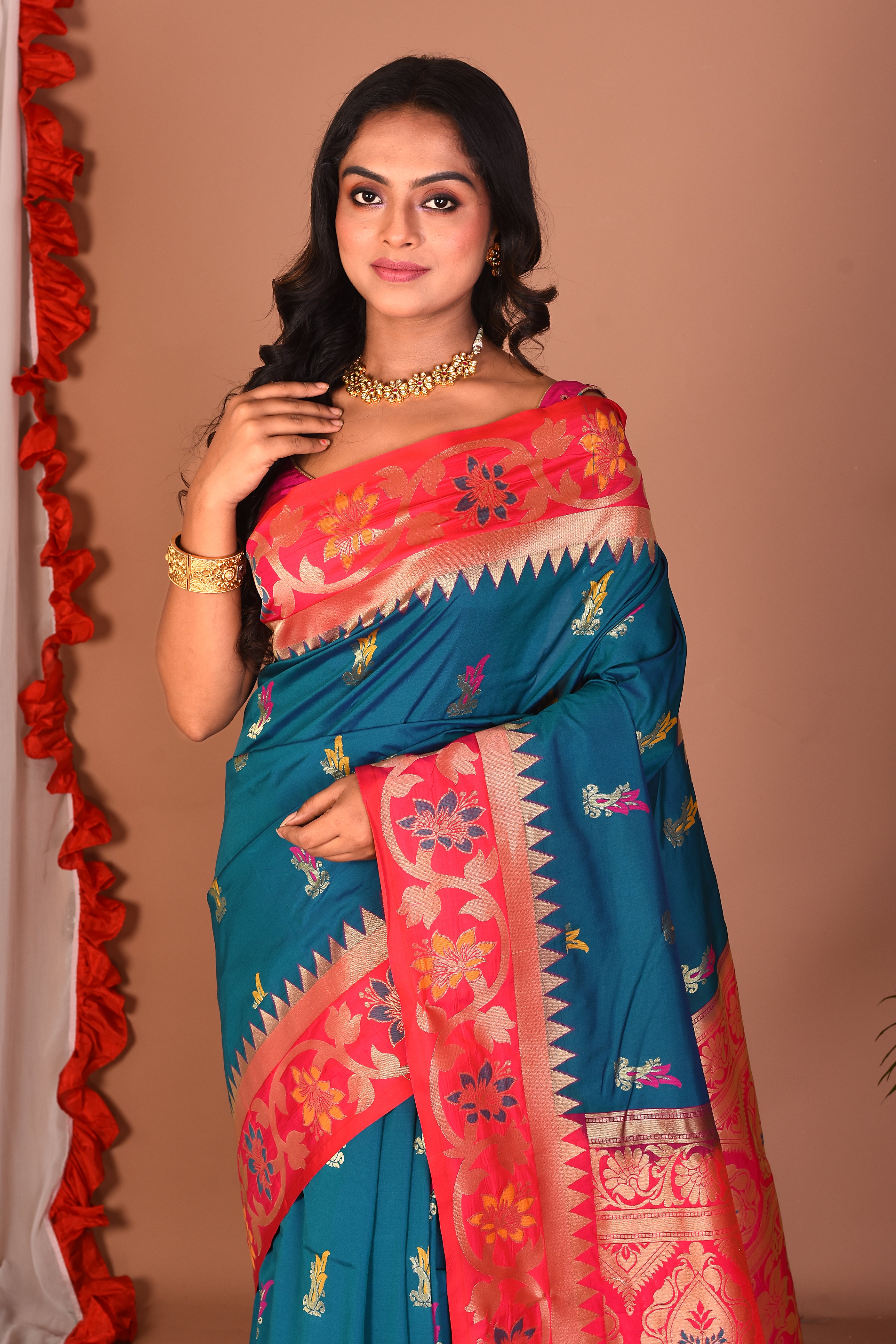 Rama Green Blended Paithani Silk Saree - Keya Seth Exclusive