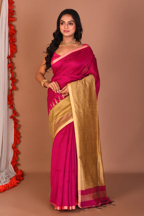 Rani Blended Linen Handloom Saree - Keya Seth Exclusive