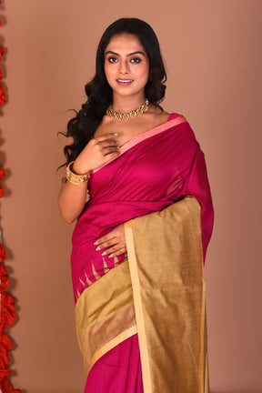 Rani Blended Linen Handloom Saree - Keya Seth Exclusive