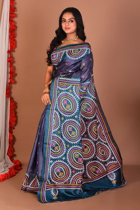 Black Katha Stitch Saree - Keya Seth Exclusive