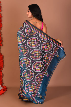 Black Katha Stitch Saree - Keya Seth Exclusive