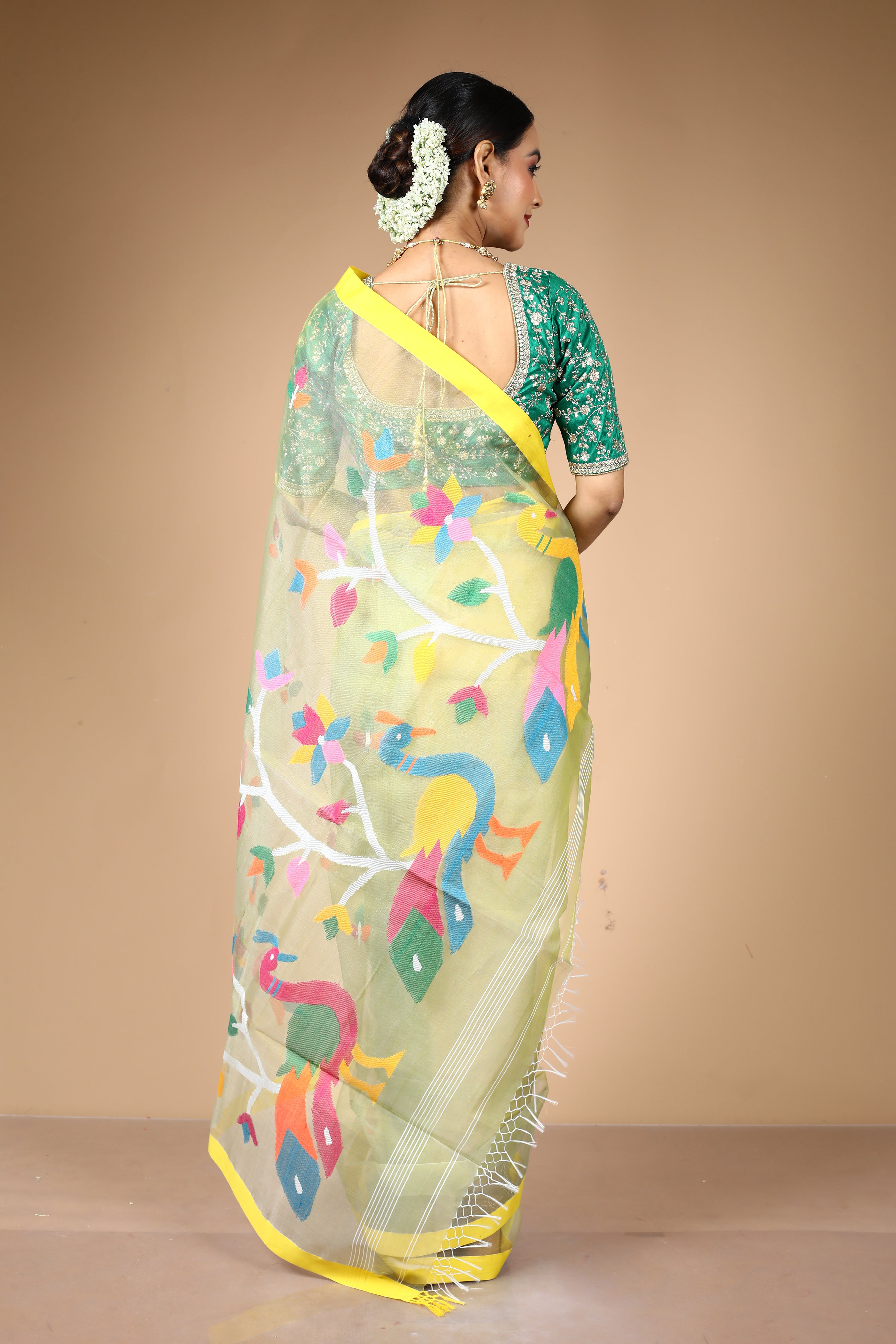 Light Green Pure Muslin Saree