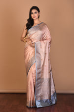 Load image into Gallery viewer, Cream Pure Katan Silk Saree with Blouse Piece - Keya Seth Exclusive
