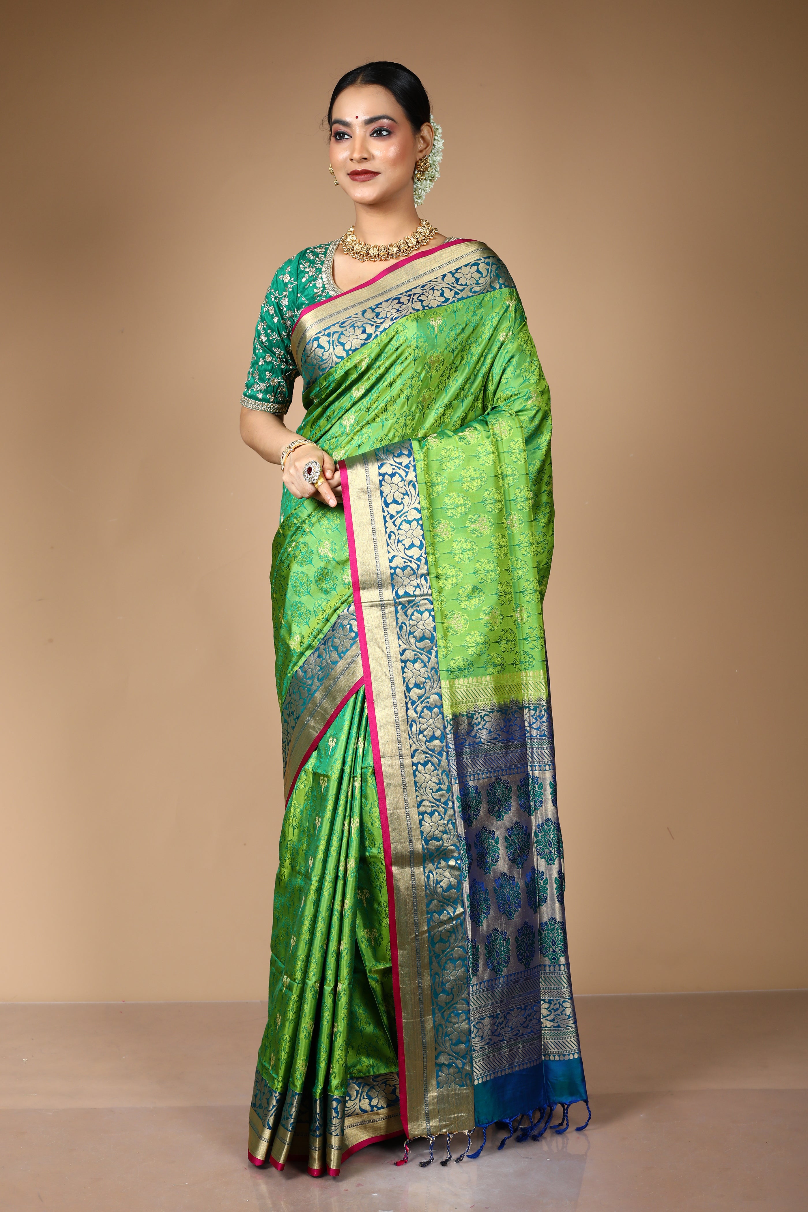 Green Pure Aarni Silk Saree