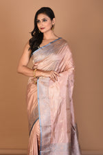 Load image into Gallery viewer, Cream Pure Katan Silk Saree with Blouse Piece - Keya Seth Exclusive
