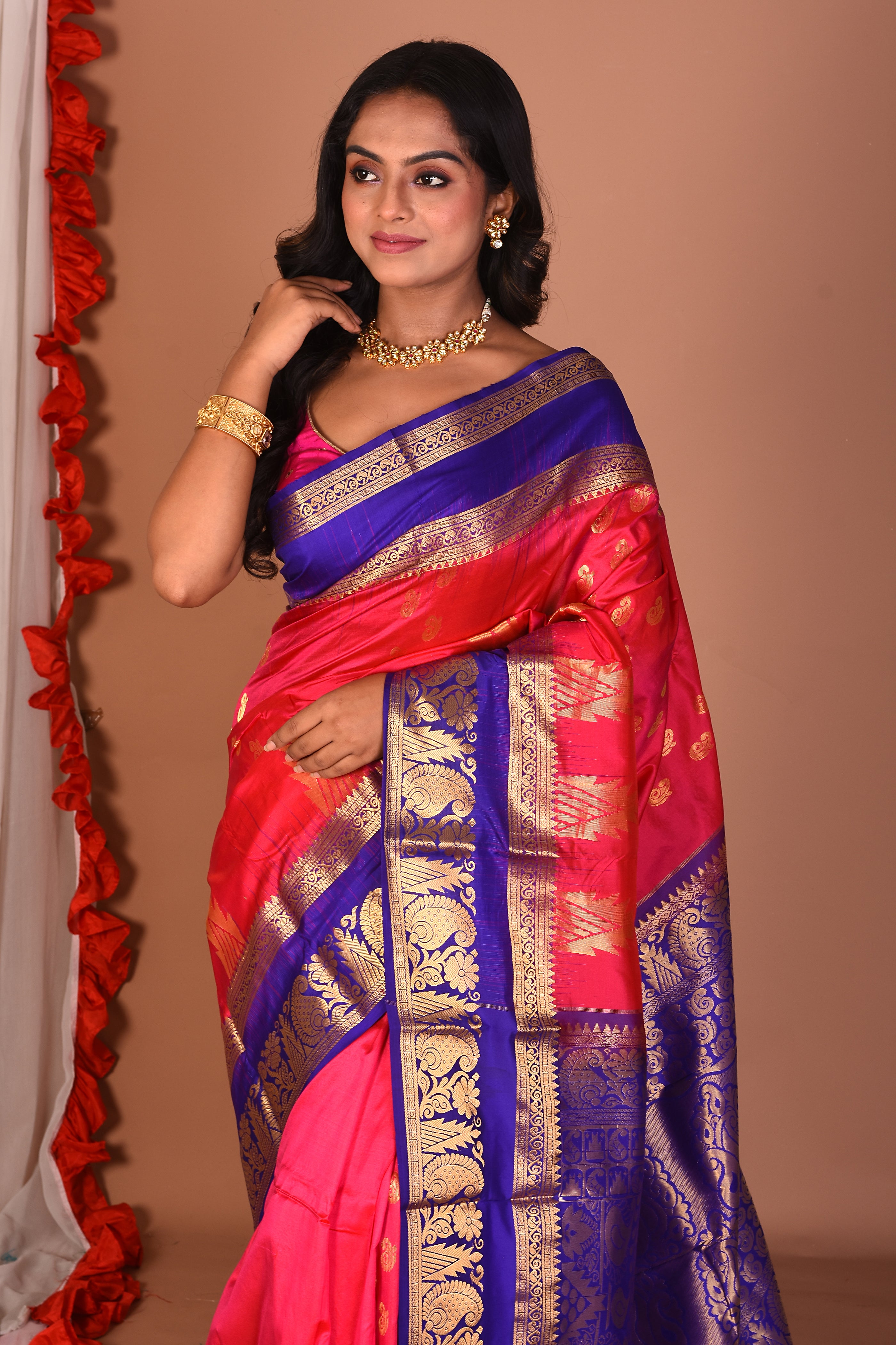 Pink Pure Kanjivaram Silk Saree - Keya Seth Exclusive
