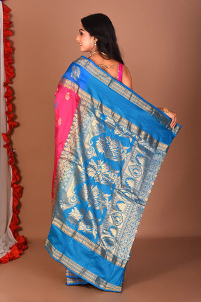 Pink Pure Kanjivaram Silk Saree - Keya Seth Exclusive