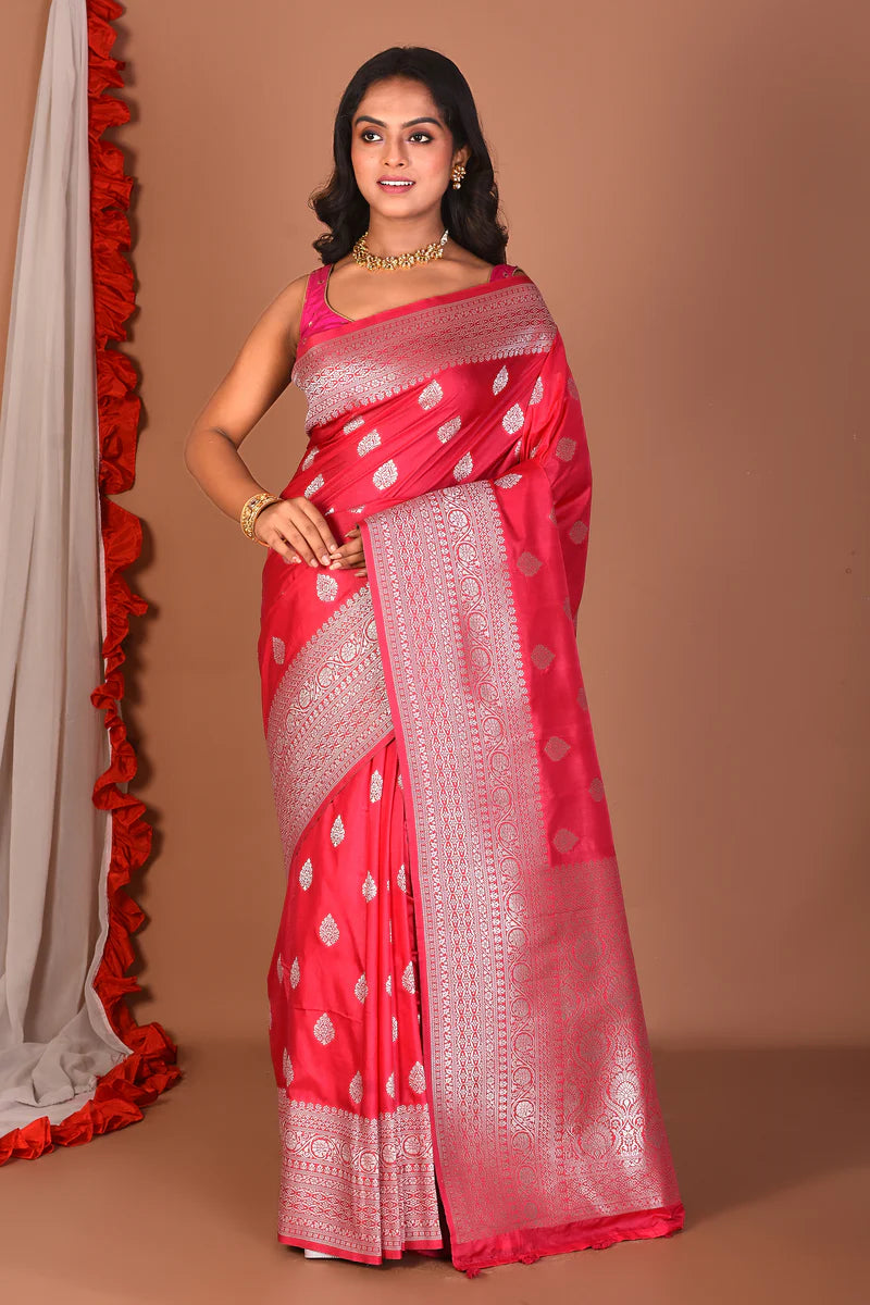 Pink Blended Mashru Silk Saree - Keya Seth Exclusive